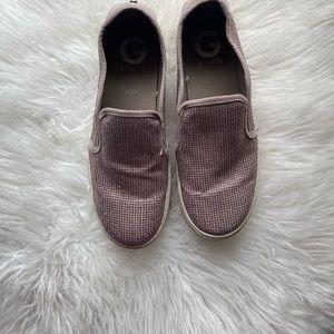 Guess Size 8.5 Pink Rhinestone Slip On Platforms